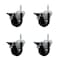 Service Caster 35 Inch Phenolic Wheel Swivel 58 Inch Threaded Stem Caster Set with Brake SCC SCC-TS20S3514-PHS-PLB-58212-4 - alternate 1